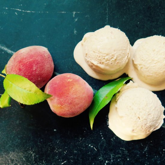 Roasted peach ice cream