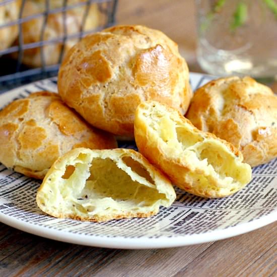 Black Pepper and Cambozola Gougères