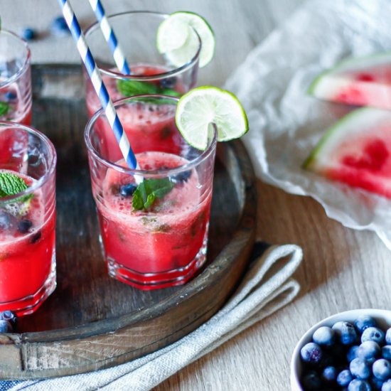 Watermelon Blueberry Mojitos