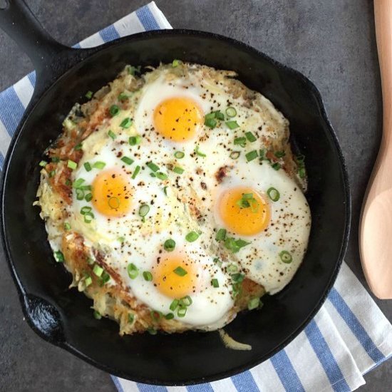 Cheesy Hash Brown Eggs