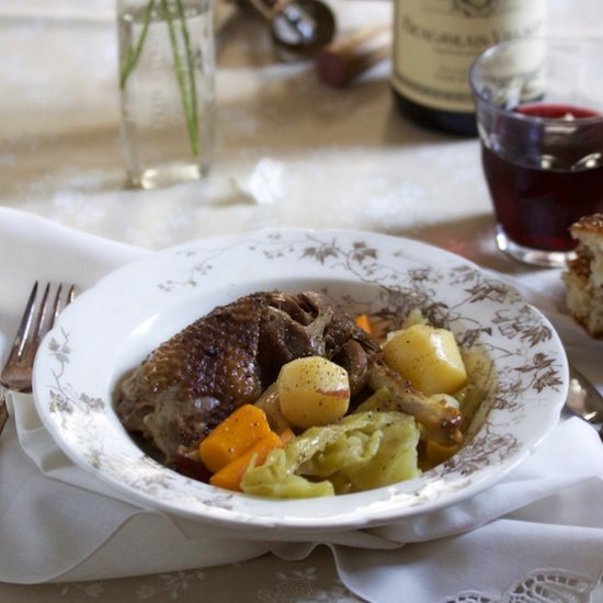 Guinea Hen with Cabbage