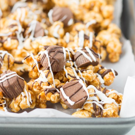 Peanut Butter Cup Caramel Corn