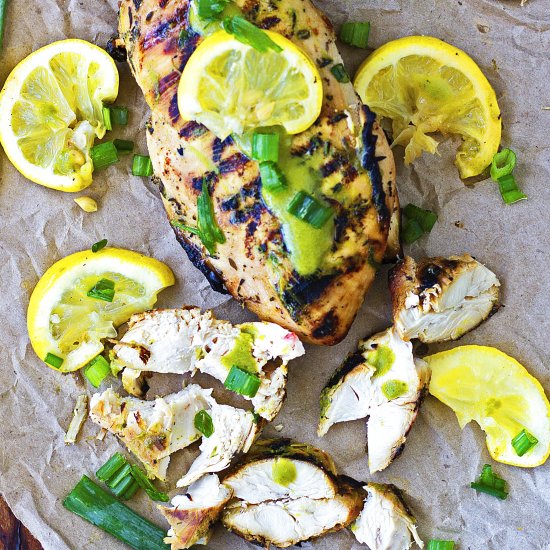 Grilled Chicken & Lemon-Avo Sauce