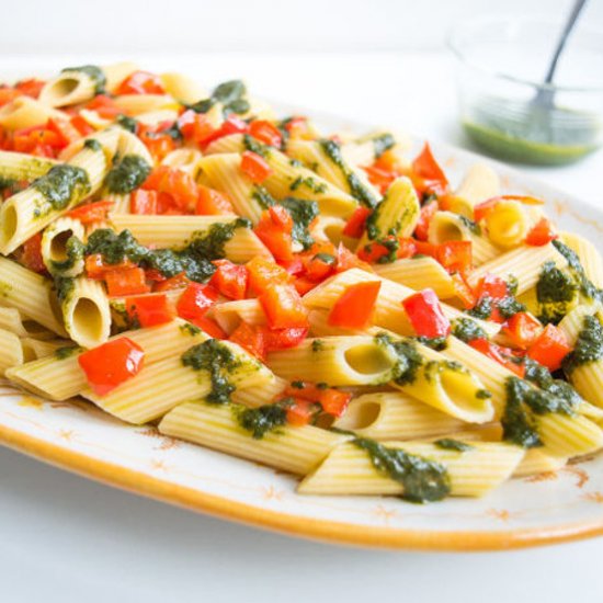 Red Pepper Pistou Pasta