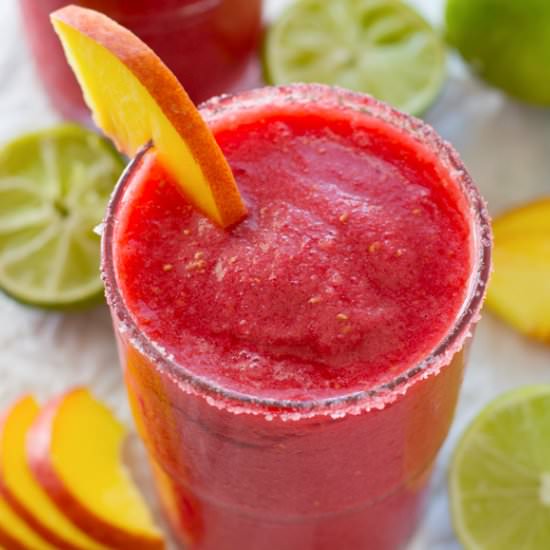 Raspberry Peach Cocktail Slushies