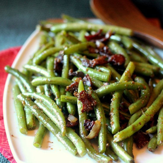 Bacon and Mustard Green Beans