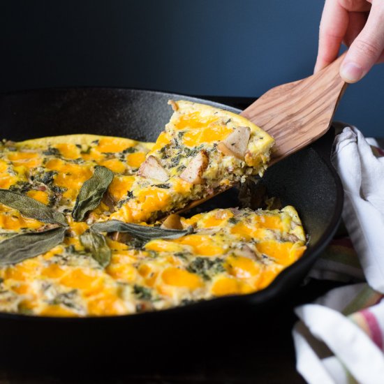 Apple Cheddar Sage Frittata