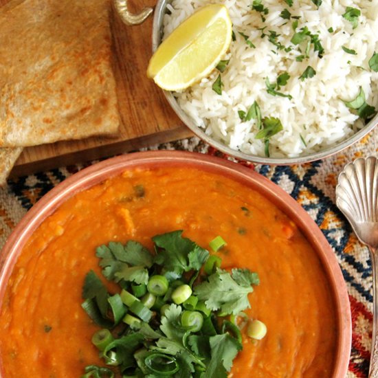 Lentil and split pea coconut soup