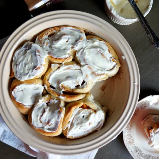 Peach cinnamon rolls