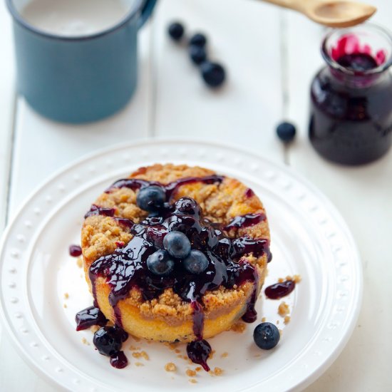 Drenched Blueberry Crumb Cake