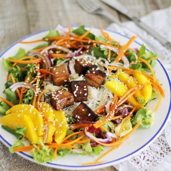 Mango and tofu salad