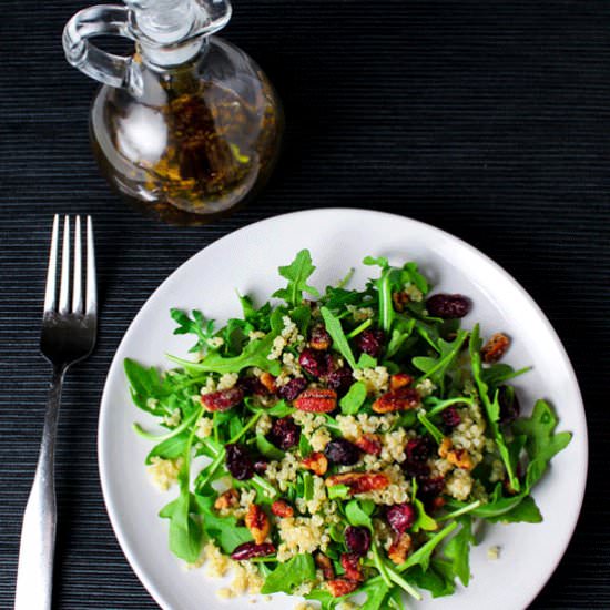 Quinoa Cranberry Pecan ArugulaSalad