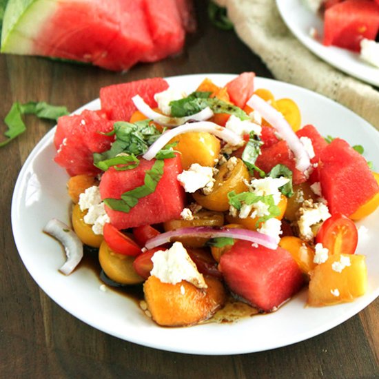 Peachy Watermelon Feta Salad