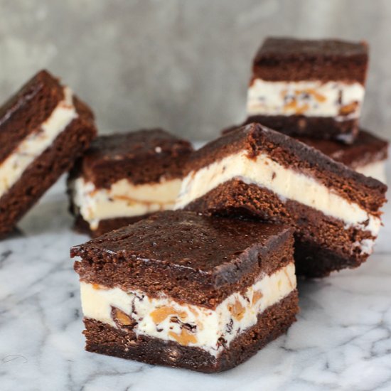 PB Brownie Ice Cream Sandwiches