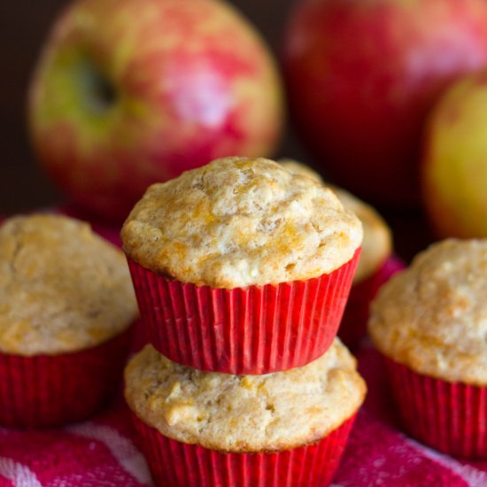 Whole Wheat Apple Cheddar Muffins