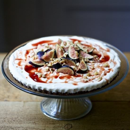 Yogurt & Tahini Tart on Carob Crust