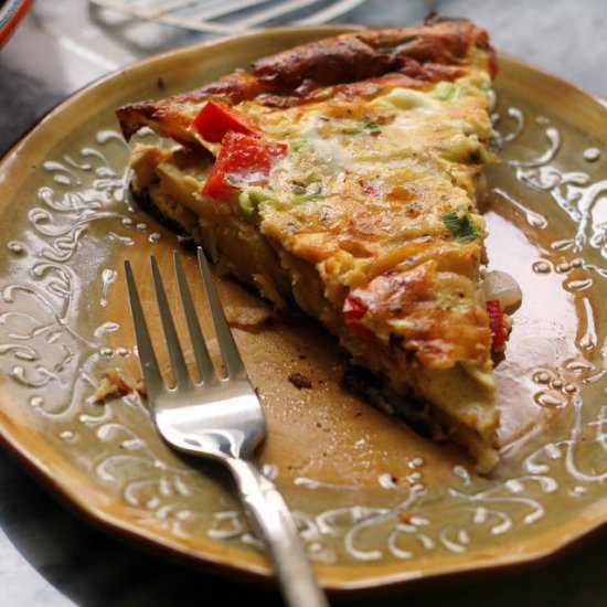 Potato and red pepper tortilla