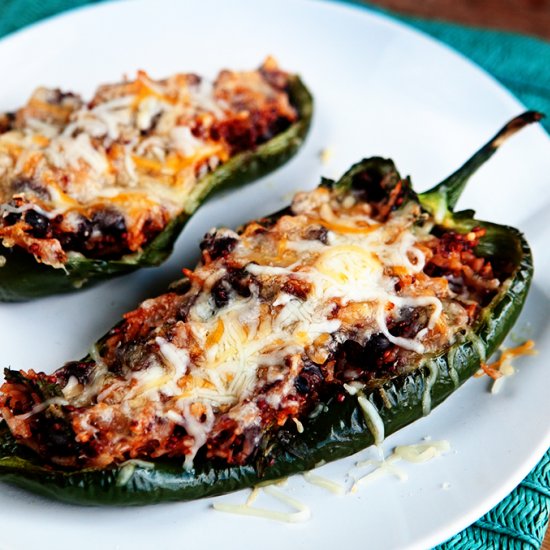 Enchilada Stuffed Poblano Peppers