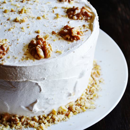 Frosted Walnut Layer Cake