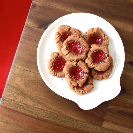 Flourless PB&J Thumbprints