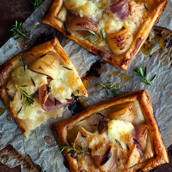 Onion and Cheese Puff Tarts