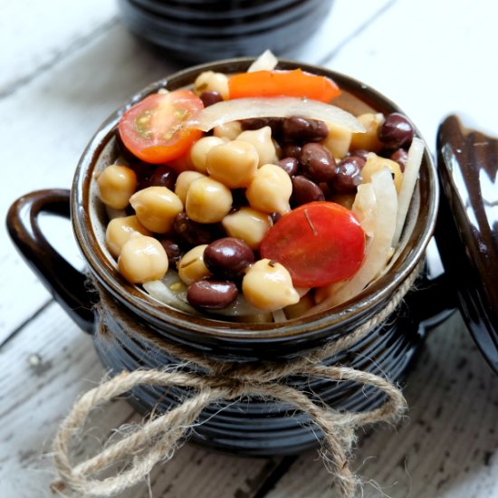 Balsamic Chickpea & Bean Salad