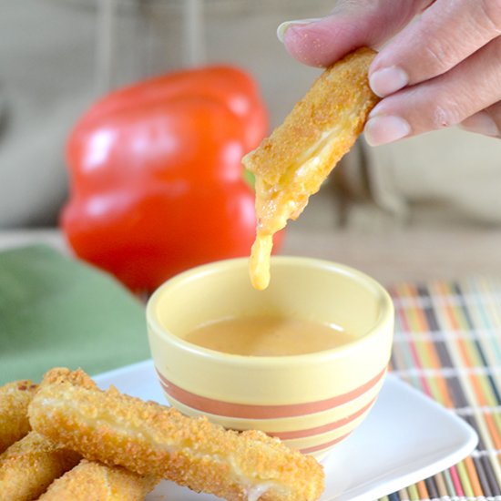 Mozzarella Sticks Red Pepper Sauce