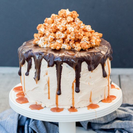 Caramel Popcorn Chocolate Cake