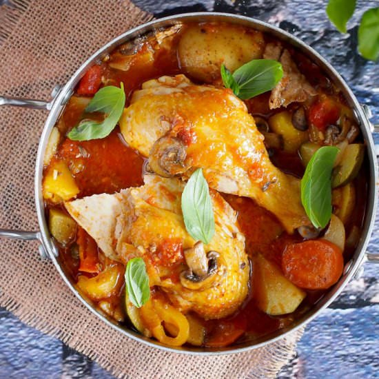 Chicken with roasted vegetables