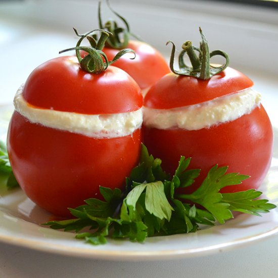 Cheese stuffed tomatoes