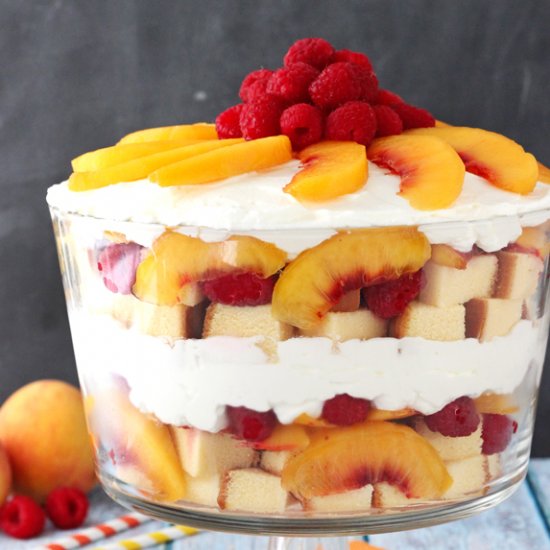 Peach Raspberry Sangria Trifle