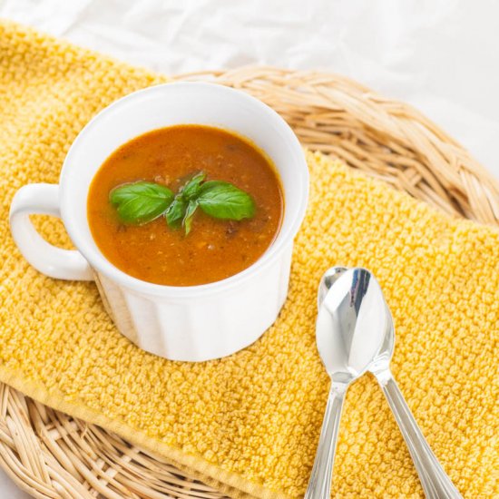 Tomato Basil Soup w/ Ground Beef