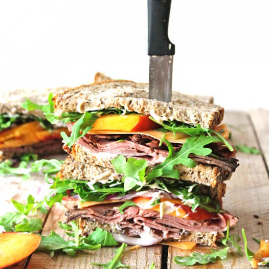 Peach and Pastrami Sandwiches