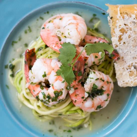 Shrimp Scampi & Zucchini Linguini