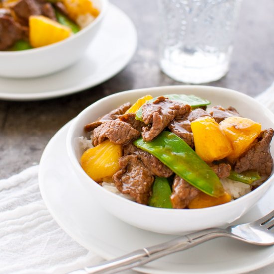 Beef Stir-Fry with Pineapples