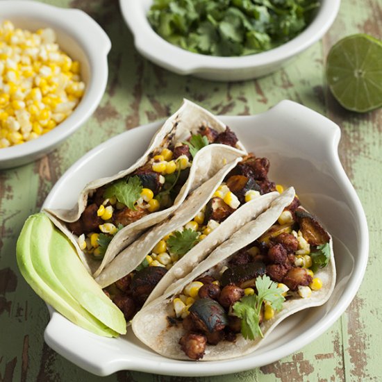 BBQ Zucchini & Chickpea Tacos