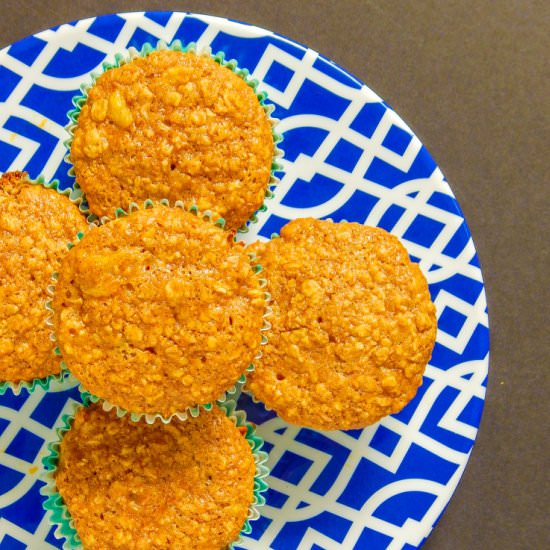 Pineapple Ginger Oatmeal Muffins