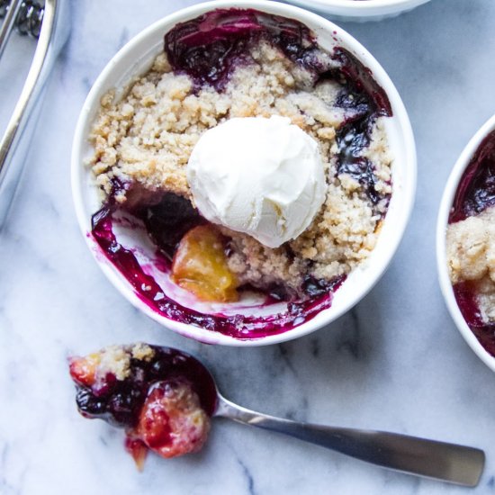 Peach and Blueberry Crisp