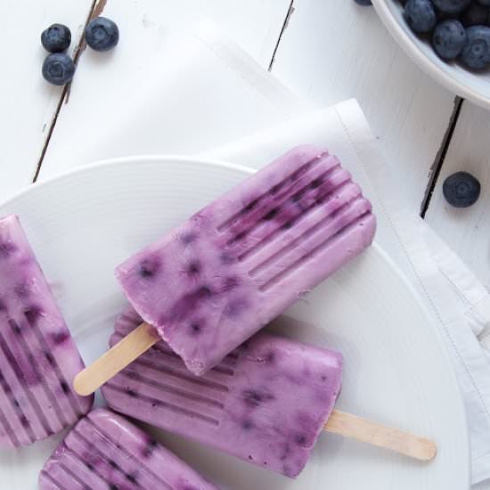 Easiest Blueberry Yogurt Popsicles