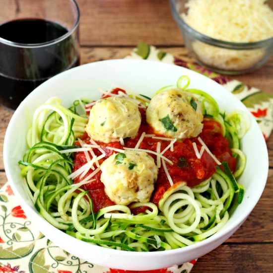 Skinny Zoodles and Meatballs