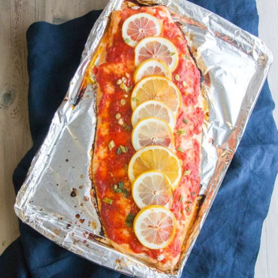 Harissa and Citrus Baked Salmon