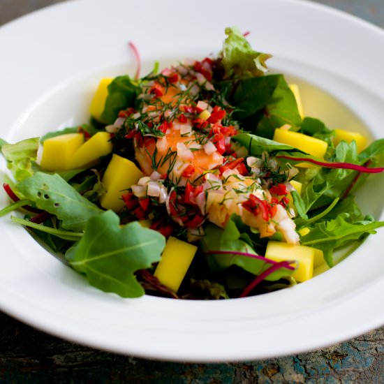 Salad with Mango and Langoustine