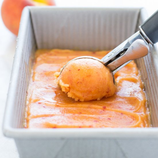 No Churn Fresh Peach Sorbet