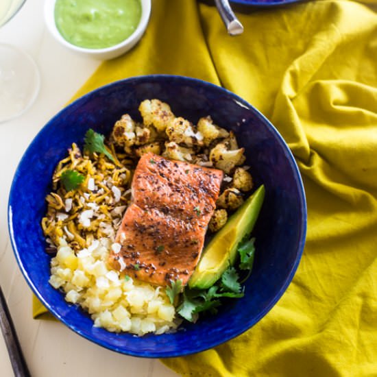 Caribbean Salmon Plantain Bowls