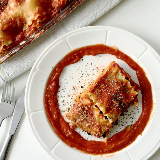 Lasagna with Sauteed Spinach