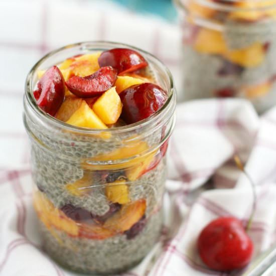 Cherry Peach Chia Seed Pudding