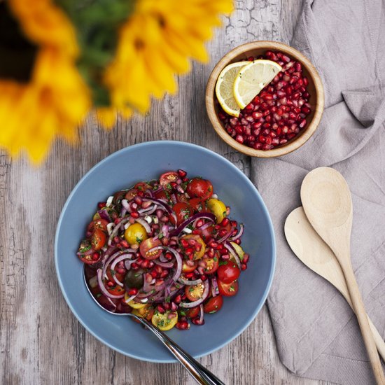 Tomato + red onion salad