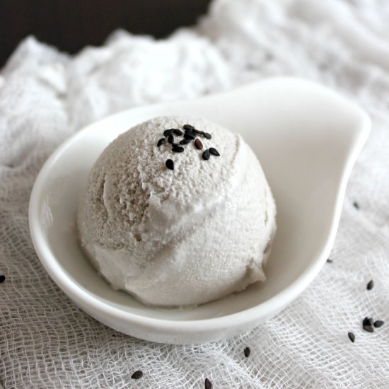 Black sesame ice-cream