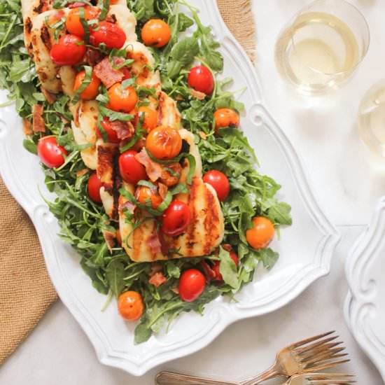 BLT Salad with Grilled Halloumi