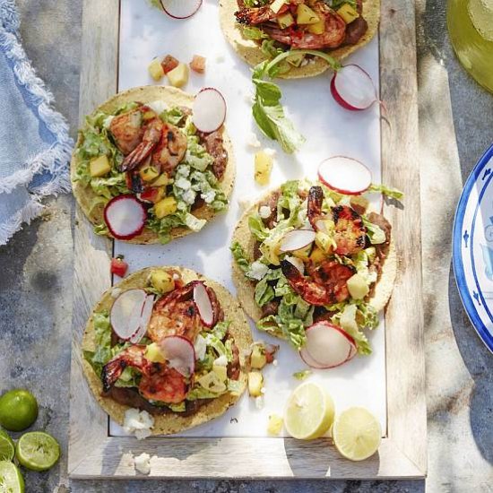 Spicy Shrimp Tostadas